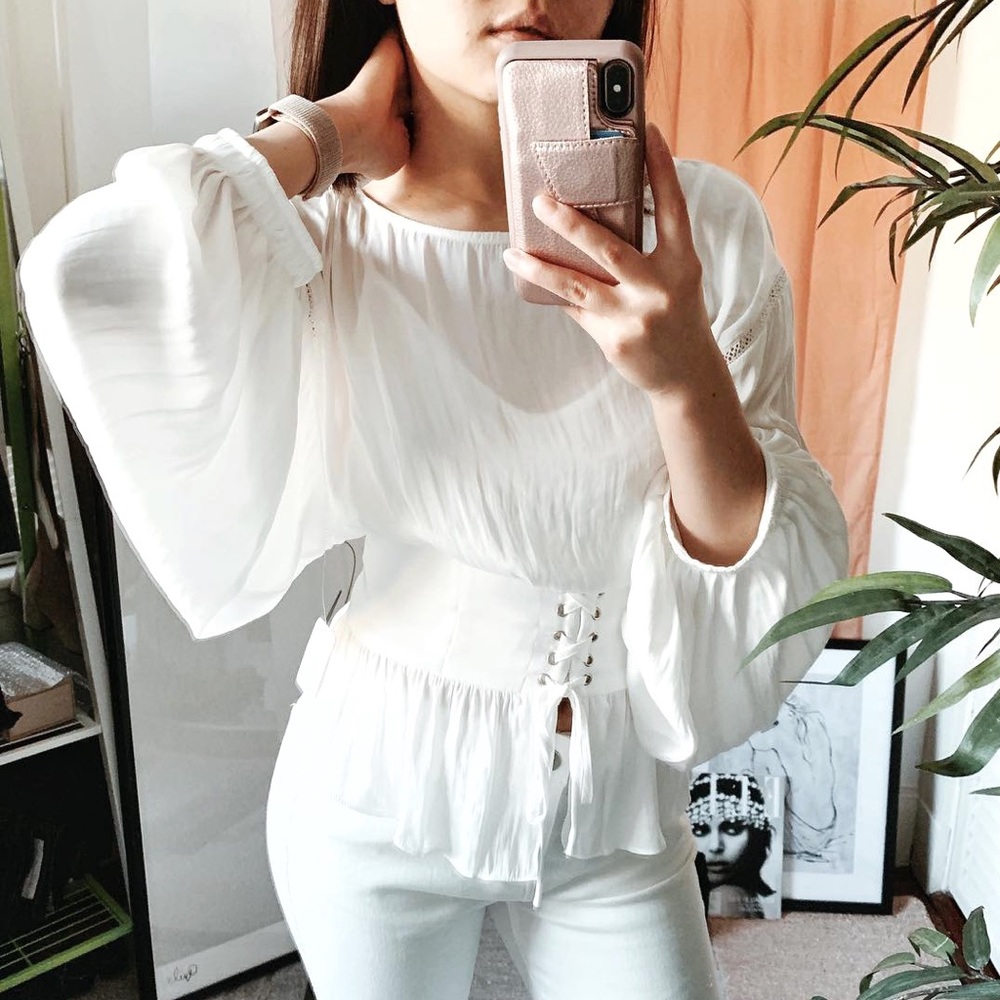 {{free people}} White Corset Blouse